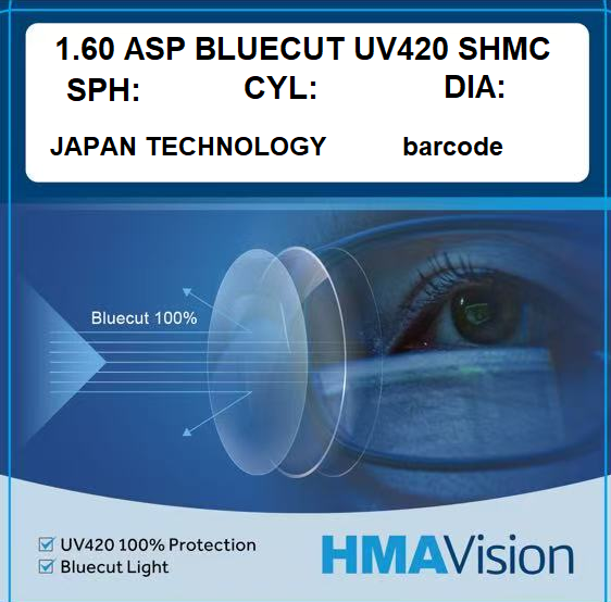1.60 ASP BLUECUT UV420 SHMC